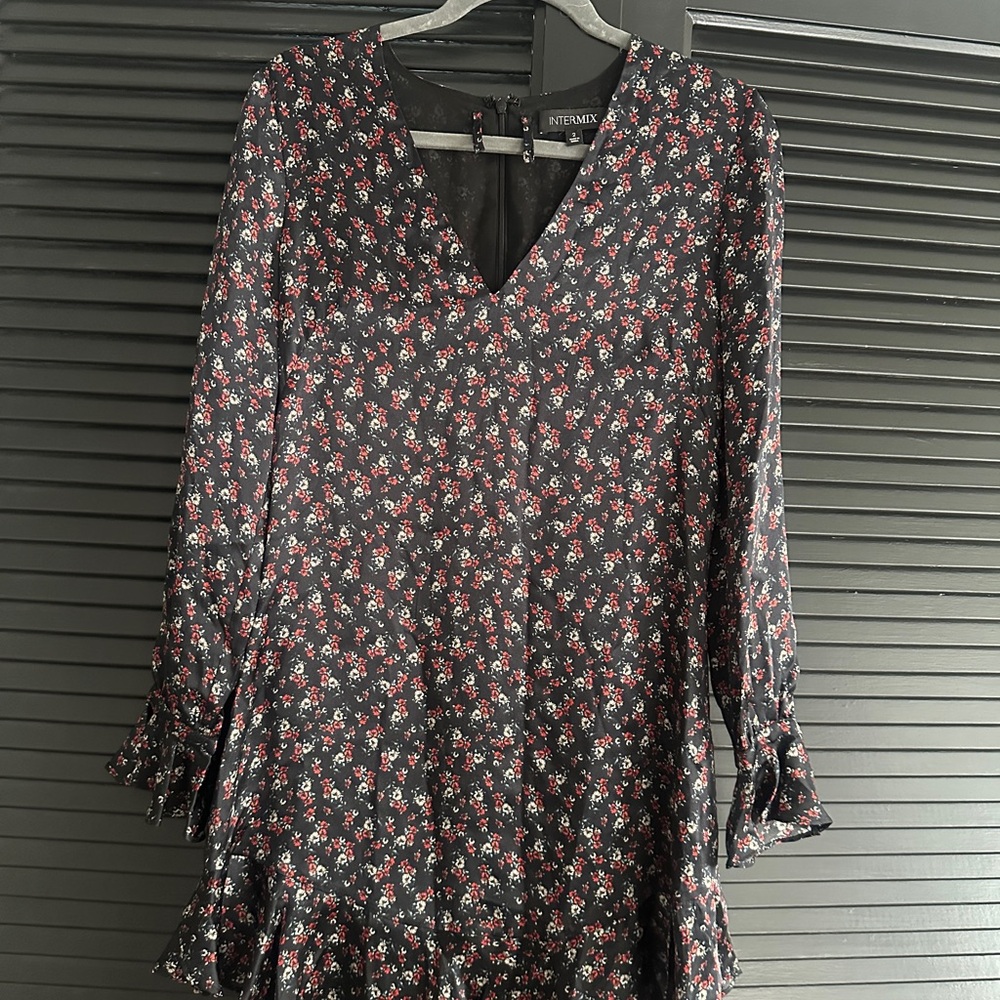 INTERMIX Red Floral Dress